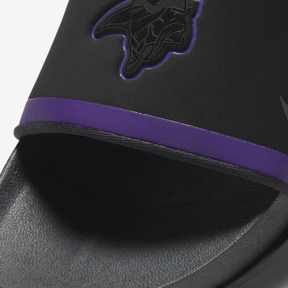 New In Box Mens Nike Minnesota Vikings Leather Strap Sandals Multiple Sizes - Picture 2 of 4